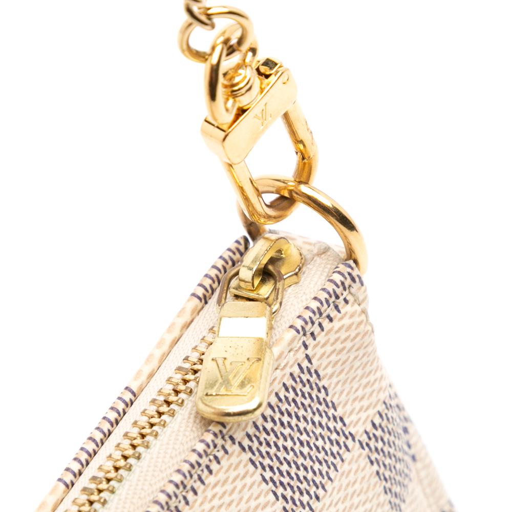 Louis Vuitton AB Louis Vuitton White Damier Canvas Fabric Damier Azur Mini Pochette Accessoires France