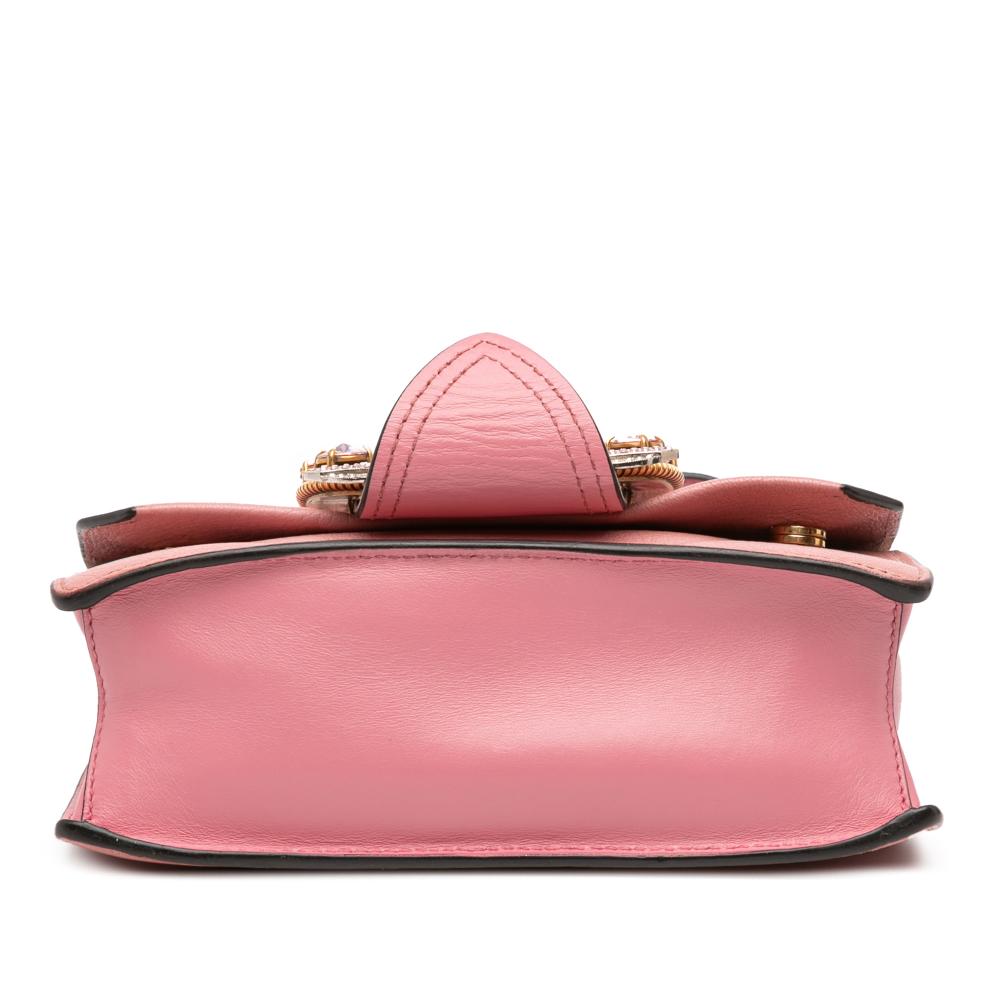 Miu Miu B Miu Miu Pink Goatskin Leather Madras Soft Calf Crystal Embellished Crossbody Italy