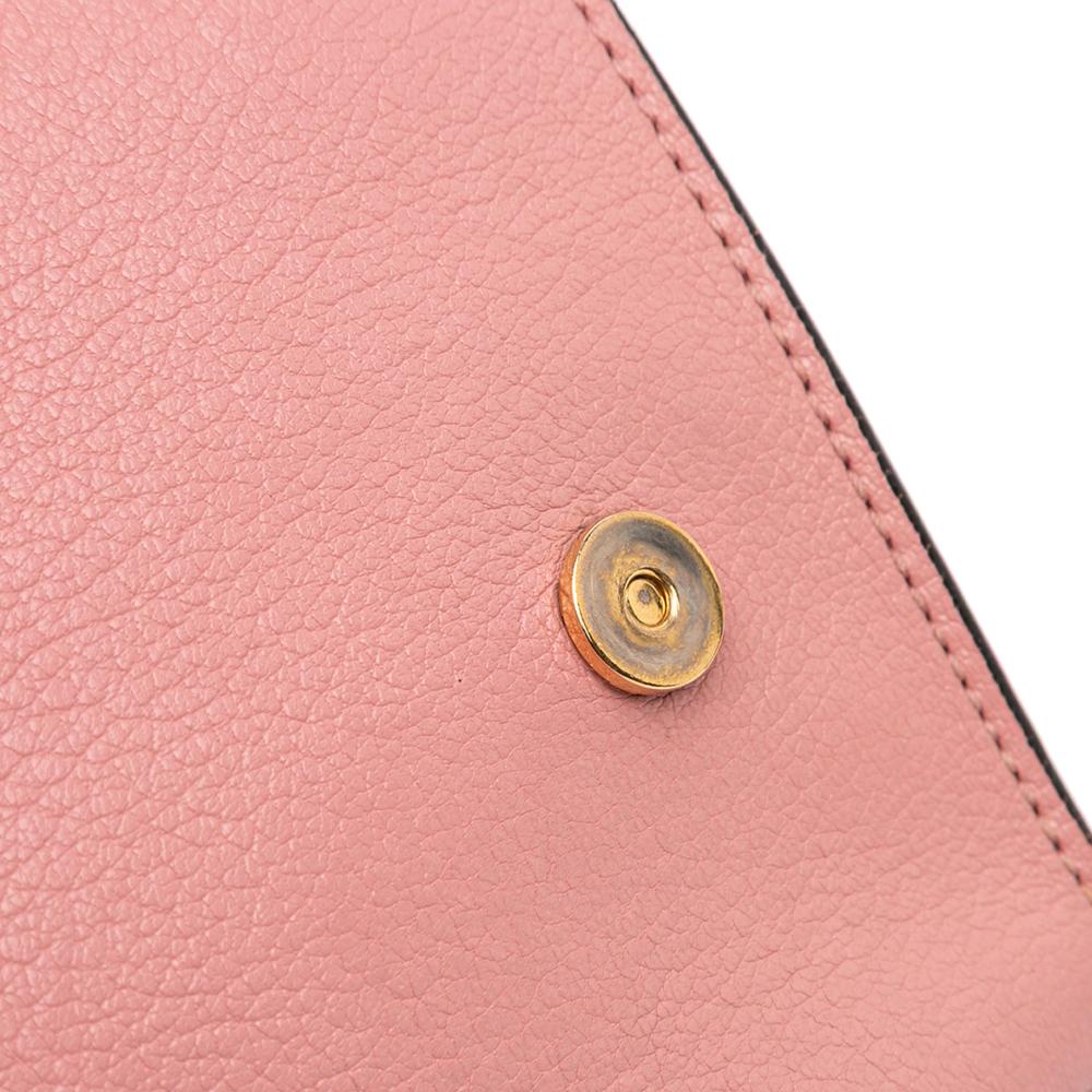 Miu Miu B Miu Miu Pink Goatskin Leather Madras Soft Calf Crystal Embellished Crossbody Italy