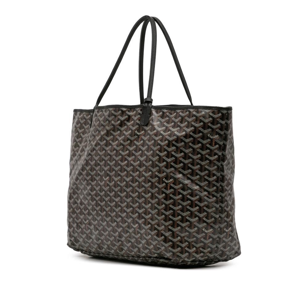 Goyard B Goyard Black Coated Canvas Fabric Goyardine Saint Louis GM France