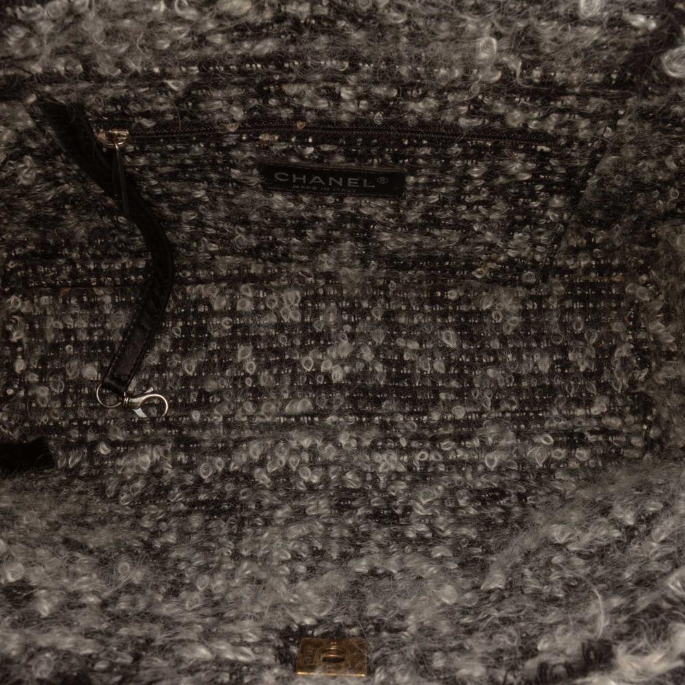 Chanel AB Chanel Black Calf Leather CC Quilted skin Tweedy Shopping Tote Italy