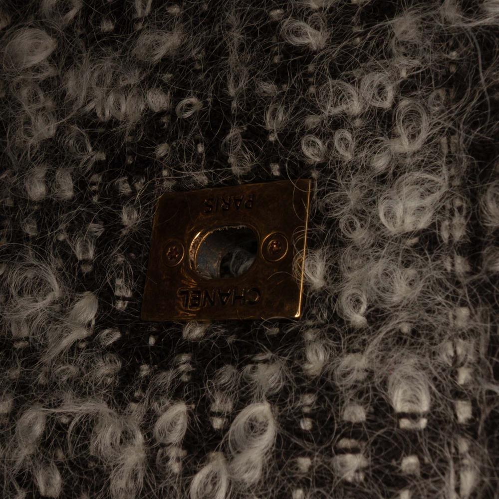 Chanel AB Chanel Black Calf Leather CC Quilted skin Tweedy Shopping Tote Italy