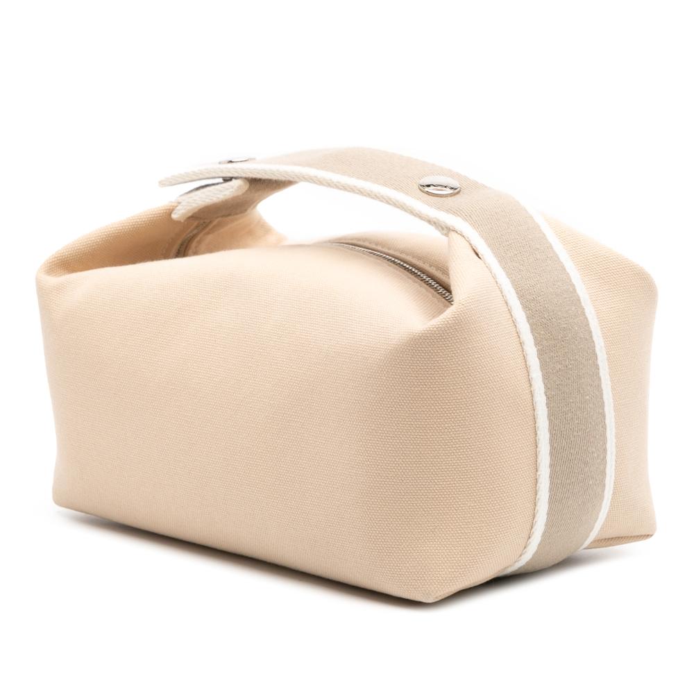 Hermès AB Hermès Brown Beige Canvas Fabric Small Toile Bride A Brac Case France