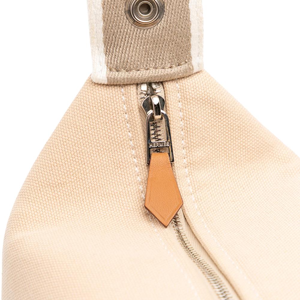 Hermès AB Hermès Brown Beige Canvas Fabric Small Toile Bride A Brac Case France