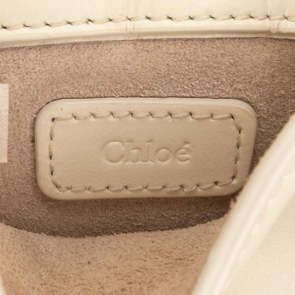 Chloé B Chloé White Ivory Calf Leather Mini Tess Crossbody Spain