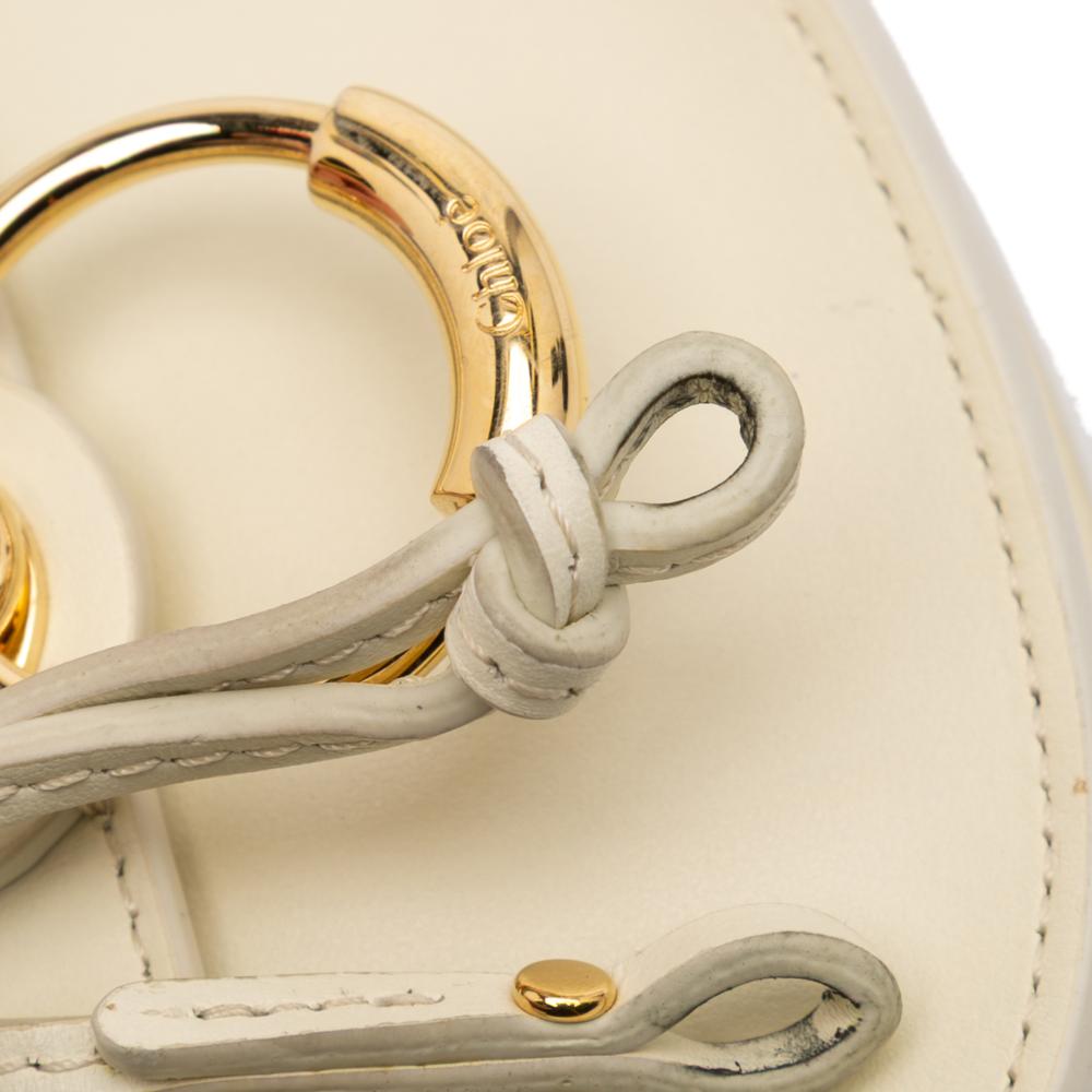 Chloé B Chloé White Ivory Calf Leather Mini Tess Crossbody Spain