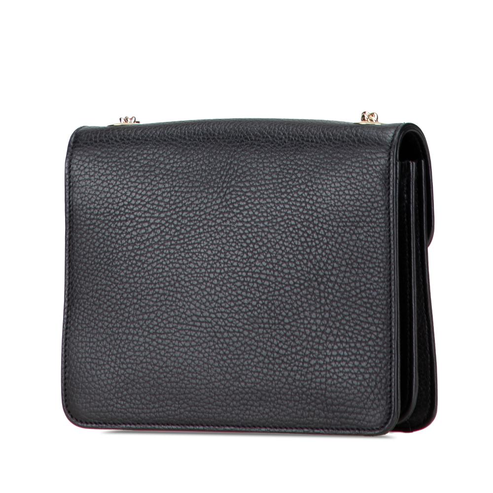 Gucci B Gucci Black Calf Leather Small Dollar skin Interlocking G Crossbody Italy