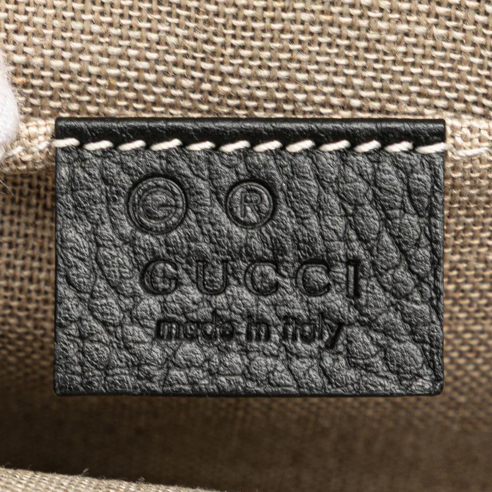 Gucci B Gucci Black Calf Leather Small Dollar skin Interlocking G Crossbody Italy