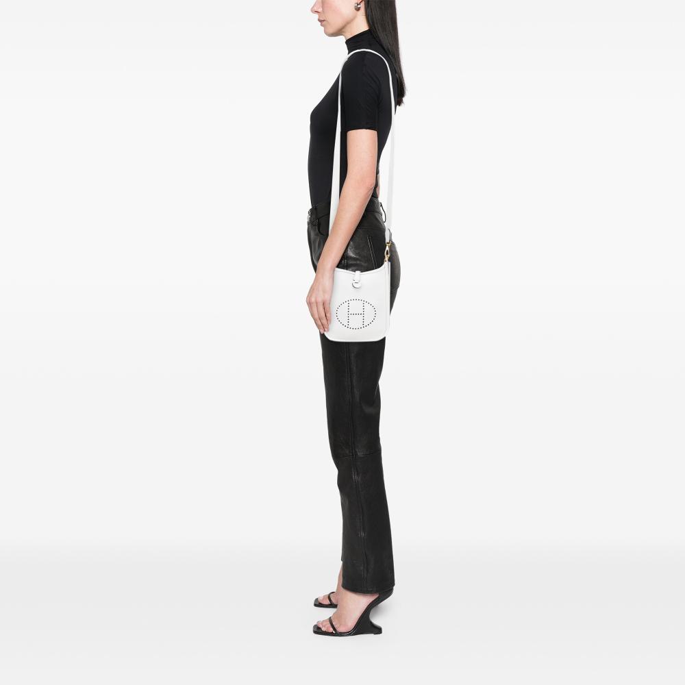 Hermès AB Hermès White Calf Leather Clemence Evelyne TPM France