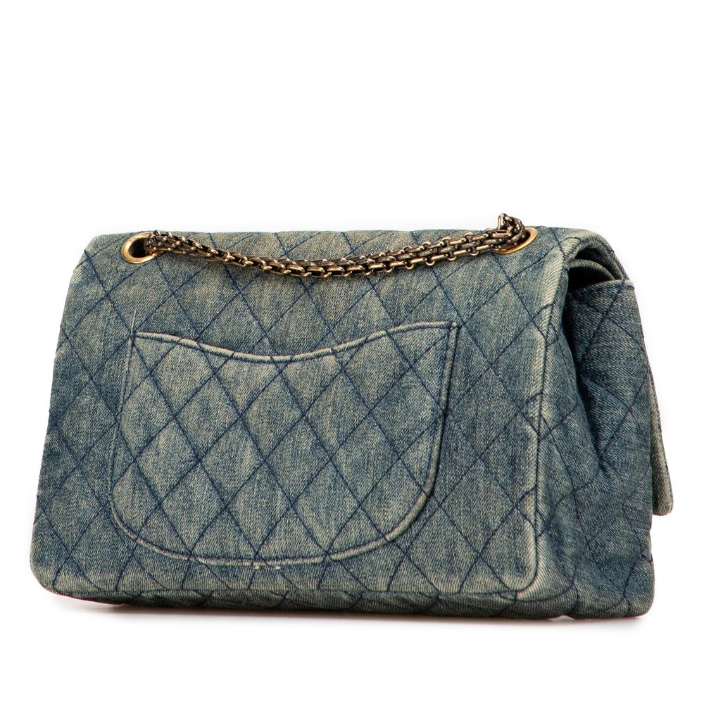 Chanel B Chanel Blue Denim Denim Fabric Reissue 2.55 Quilted Double Flap 226 Italy