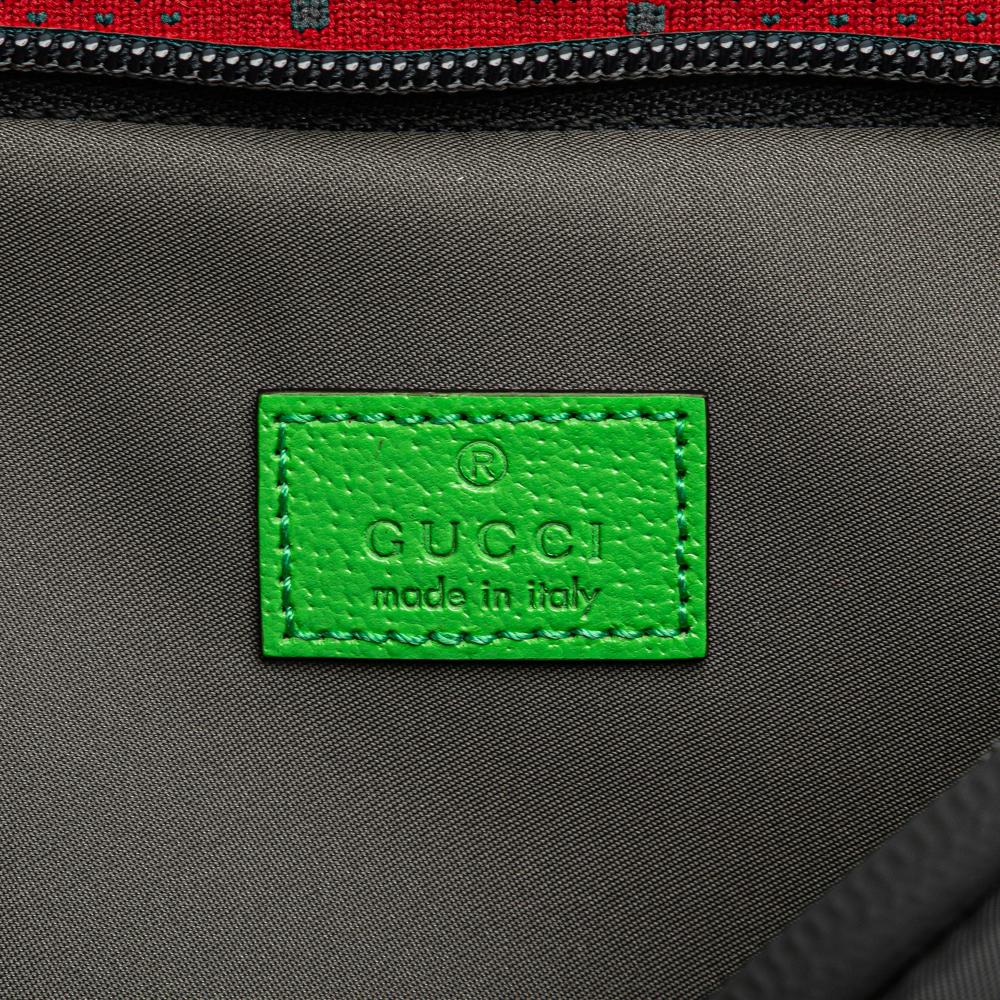 Gucci AB Gucci Red Nylon Fabric GG and Rubber Belt Bag Italy