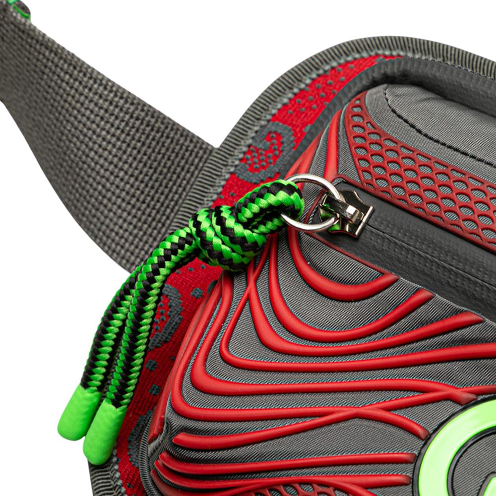 Gucci AB Gucci Red Nylon Fabric GG and Rubber Belt Bag Italy