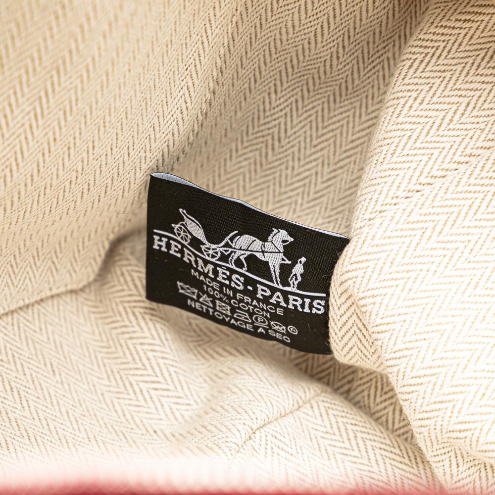 Hermès AB Hermès Pink Hot Pink with Red Dark Red Canvas Fabric Small Toile Bride A Brac Case France