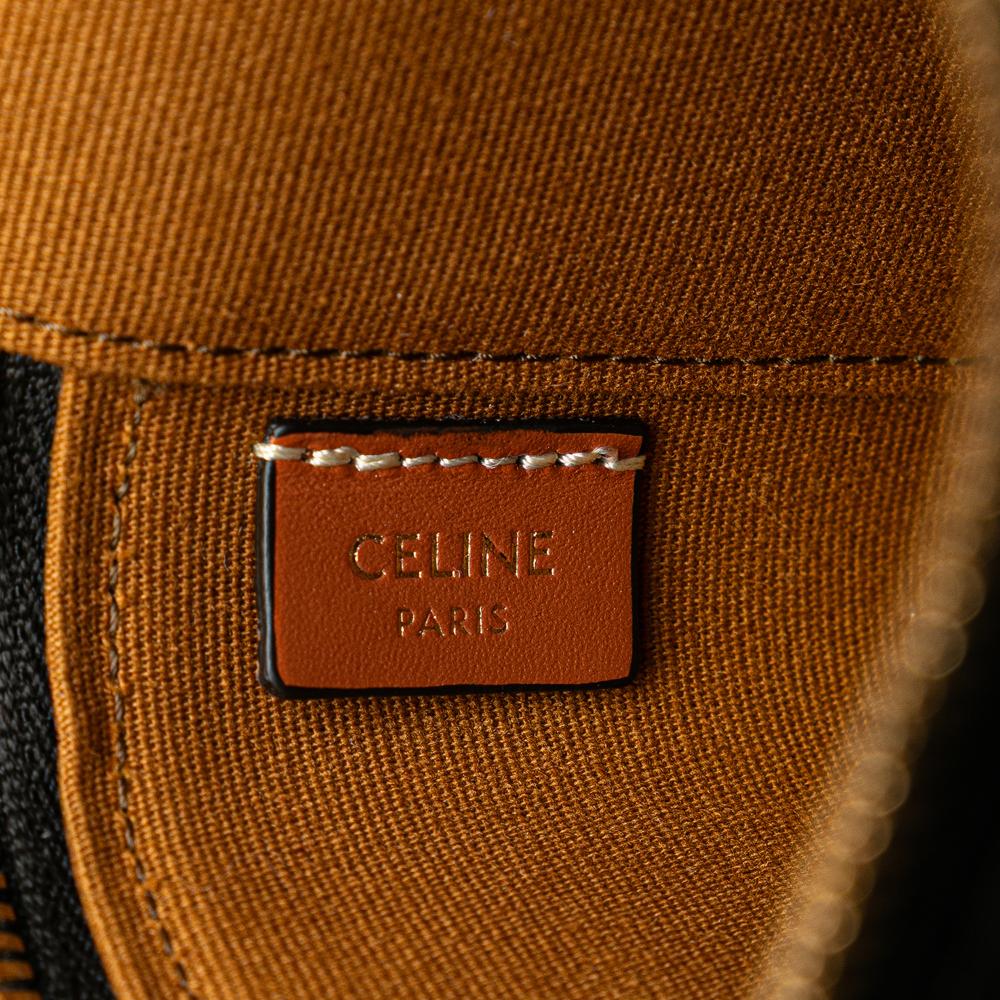 Celine AB Celine Brown Dark Brown Coated Canvas Fabric Mini Triomphe Vanity Case Italy