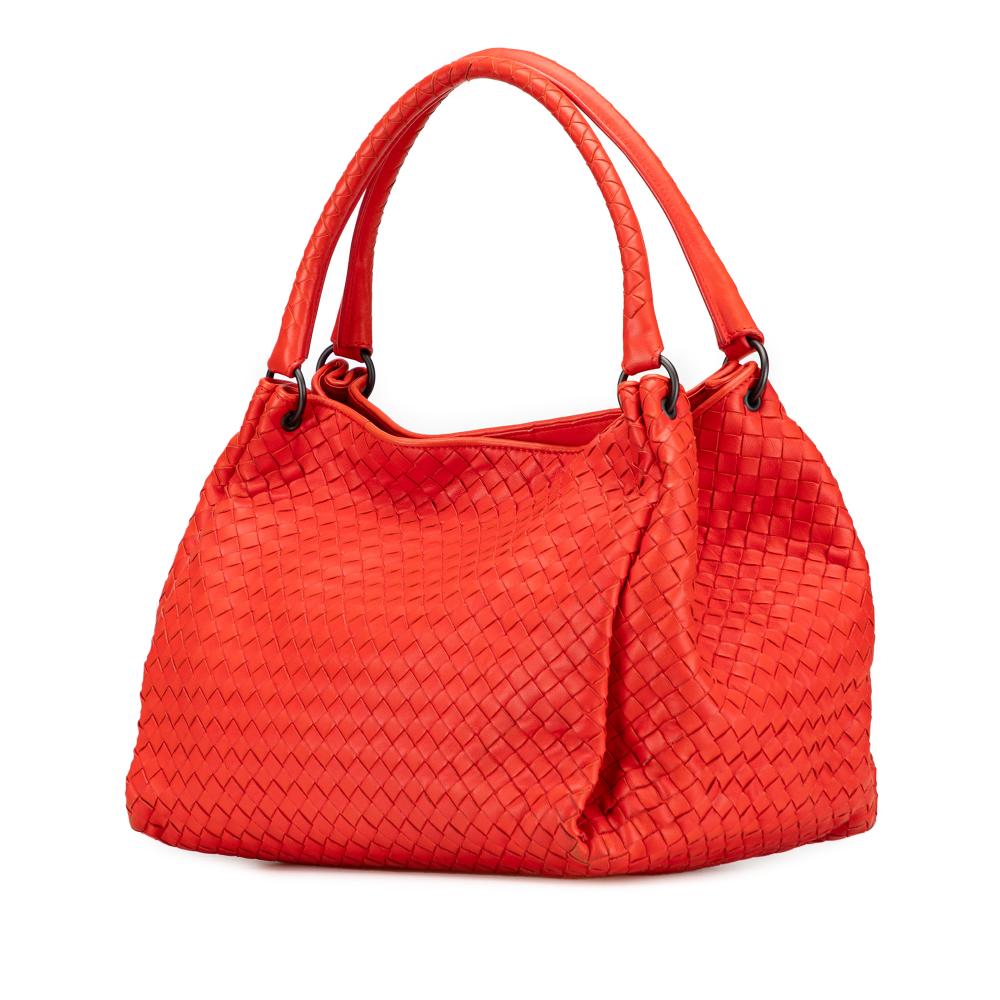 Bottega Veneta B Bottega Veneta Red Nappa Leather Leather Nappa Intrecciato Parachute Tote Italy