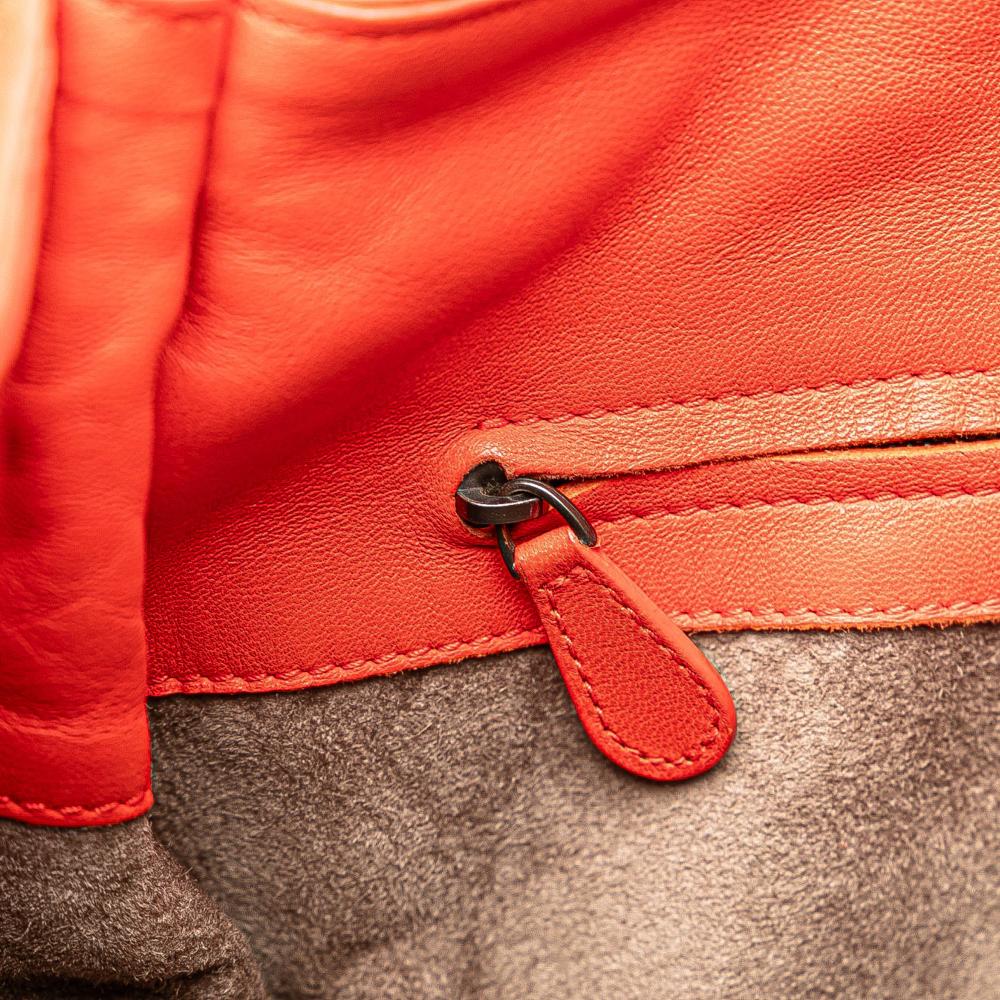 Bottega Veneta B Bottega Veneta Red Nappa Leather Leather Nappa Intrecciato Parachute Tote Italy