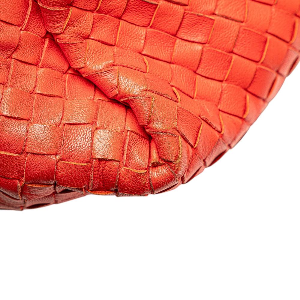 Bottega Veneta B Bottega Veneta Red Nappa Leather Leather Nappa Intrecciato Parachute Tote Italy