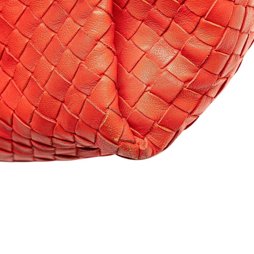 Bottega Veneta B Bottega Veneta Red Nappa Leather Leather Nappa Intrecciato Parachute Tote Italy