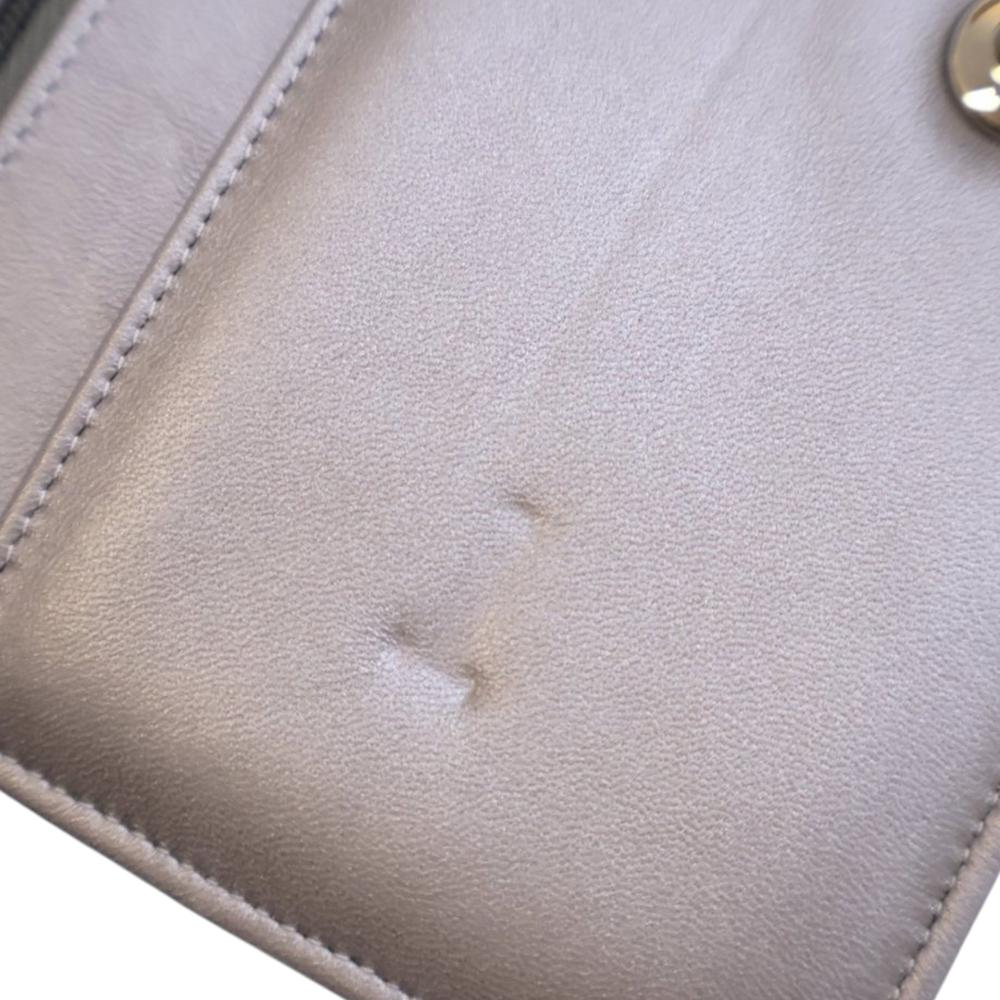 Chanel AB Chanel Gray Calf Leather CC Studded skin Crystal Wallet On Chain France