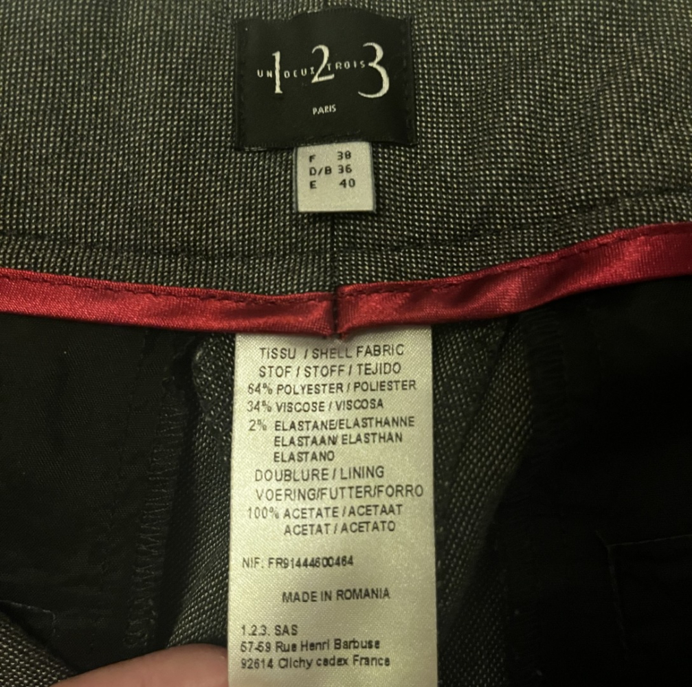 123 Paris Winter business trousers