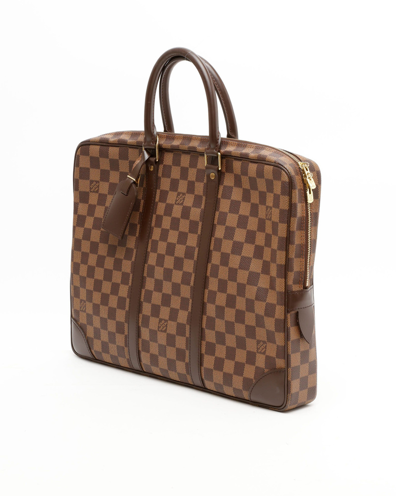 Louis Vuitton Damier Ebene Porte Documents Voyages Bag