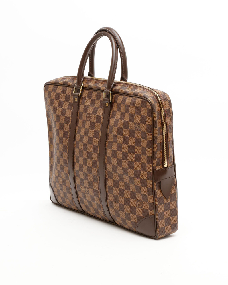 Louis Vuitton Damier Ebene Porte Documents Voyages Bag