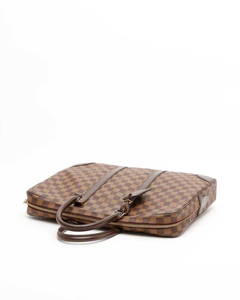 Louis Vuitton Damier Ebene Porte Documents Voyages Bag