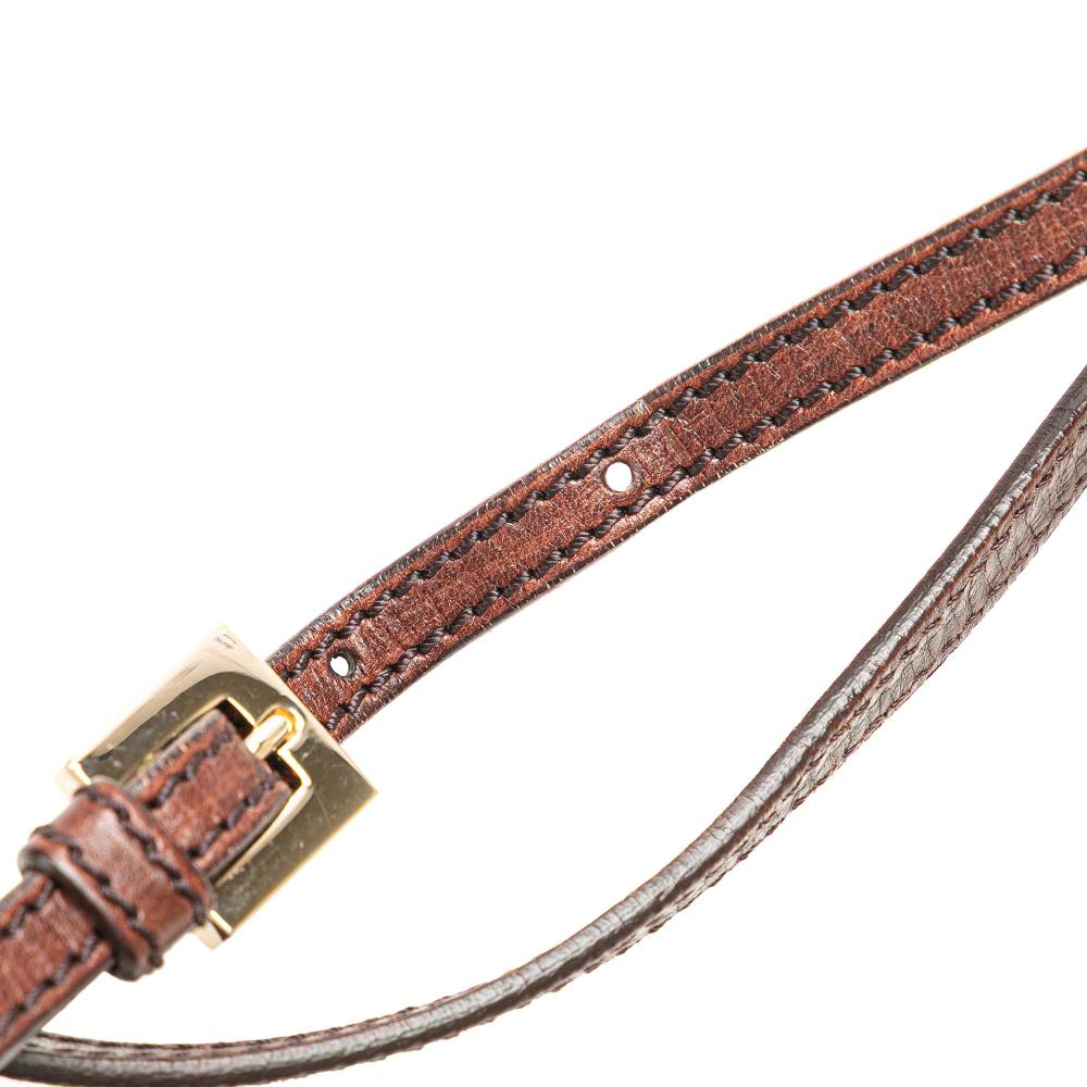 Fendi B Fendi Brown Beige Canvas Fabric Zucchino Crossbody Italy