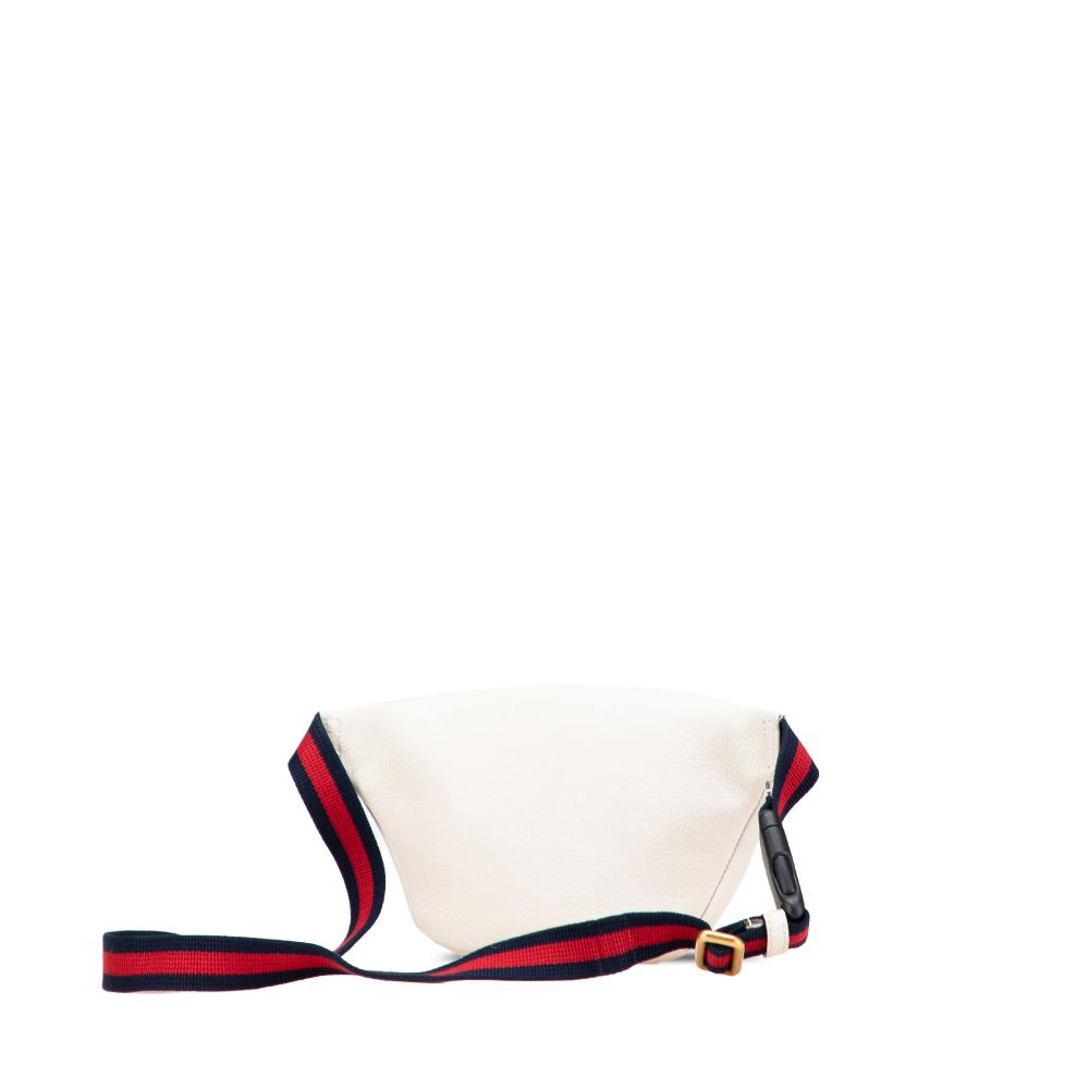 Gucci B Gucci White Calf Leather Logo Belt Bag Italy
