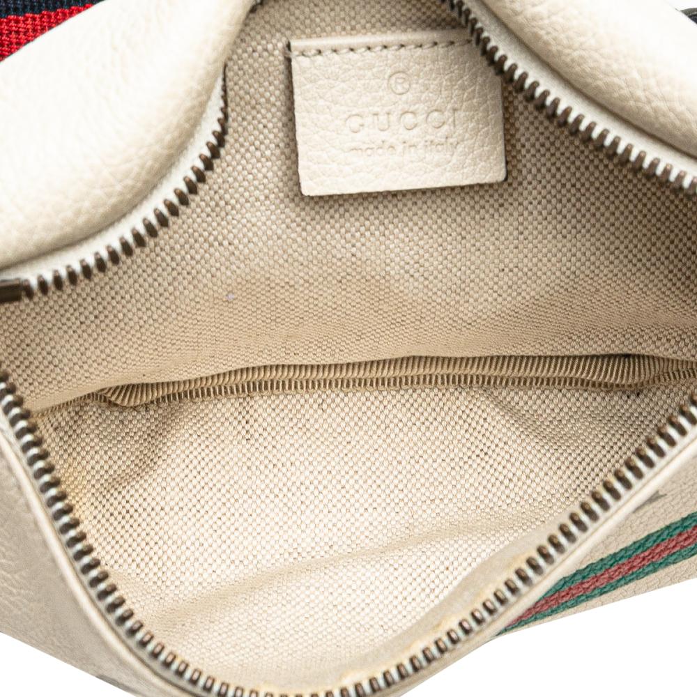 Gucci B Gucci White Calf Leather Logo Belt Bag Italy