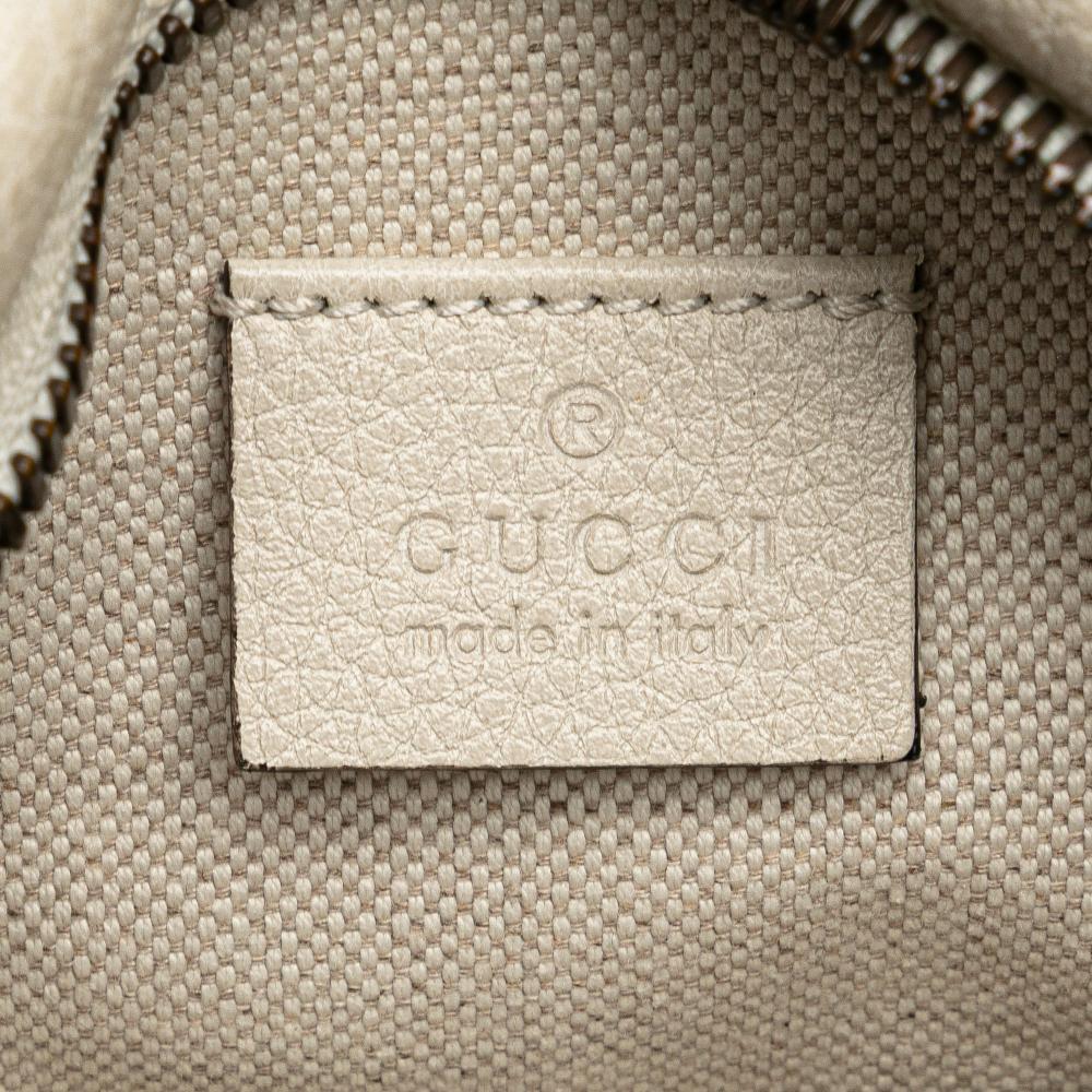 Gucci B Gucci White Calf Leather Logo Belt Bag Italy