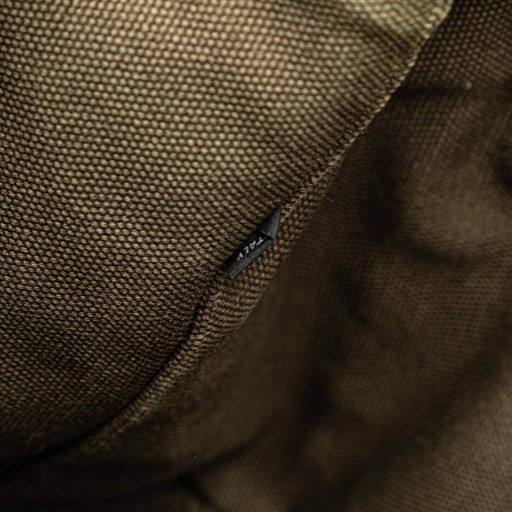 Prada B Prada Brown Dark Khaki Canvas Fabric Small Canapa Bijoux Satchel Italy