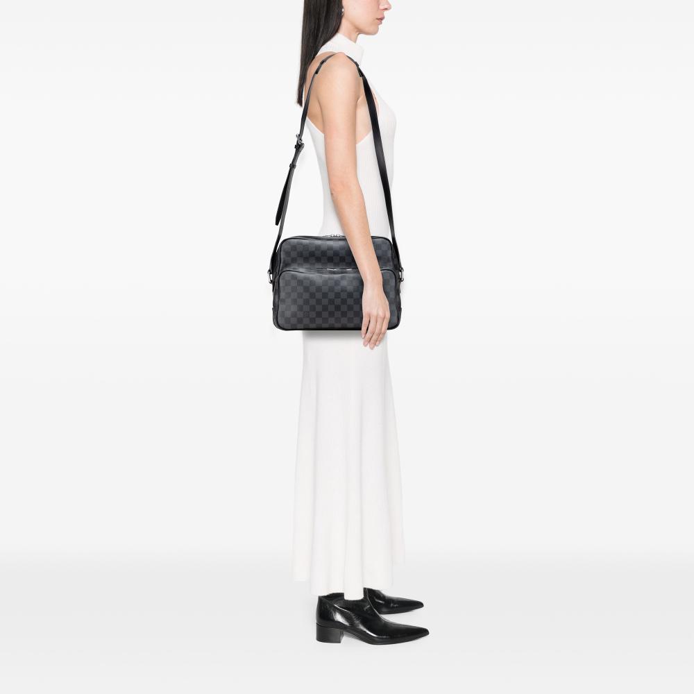 Louis Vuitton B Louis Vuitton Black Damier Canvas Canvas Damier Graphite Sac Leoh France