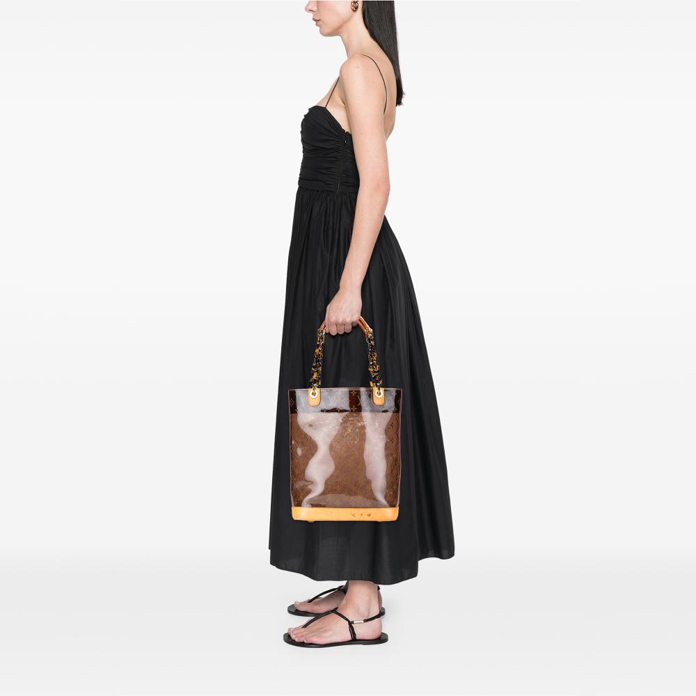 Louis Vuitton B Louis Vuitton Brown PVC Plastic Monogram Cabas Sac Ambre MM Spain