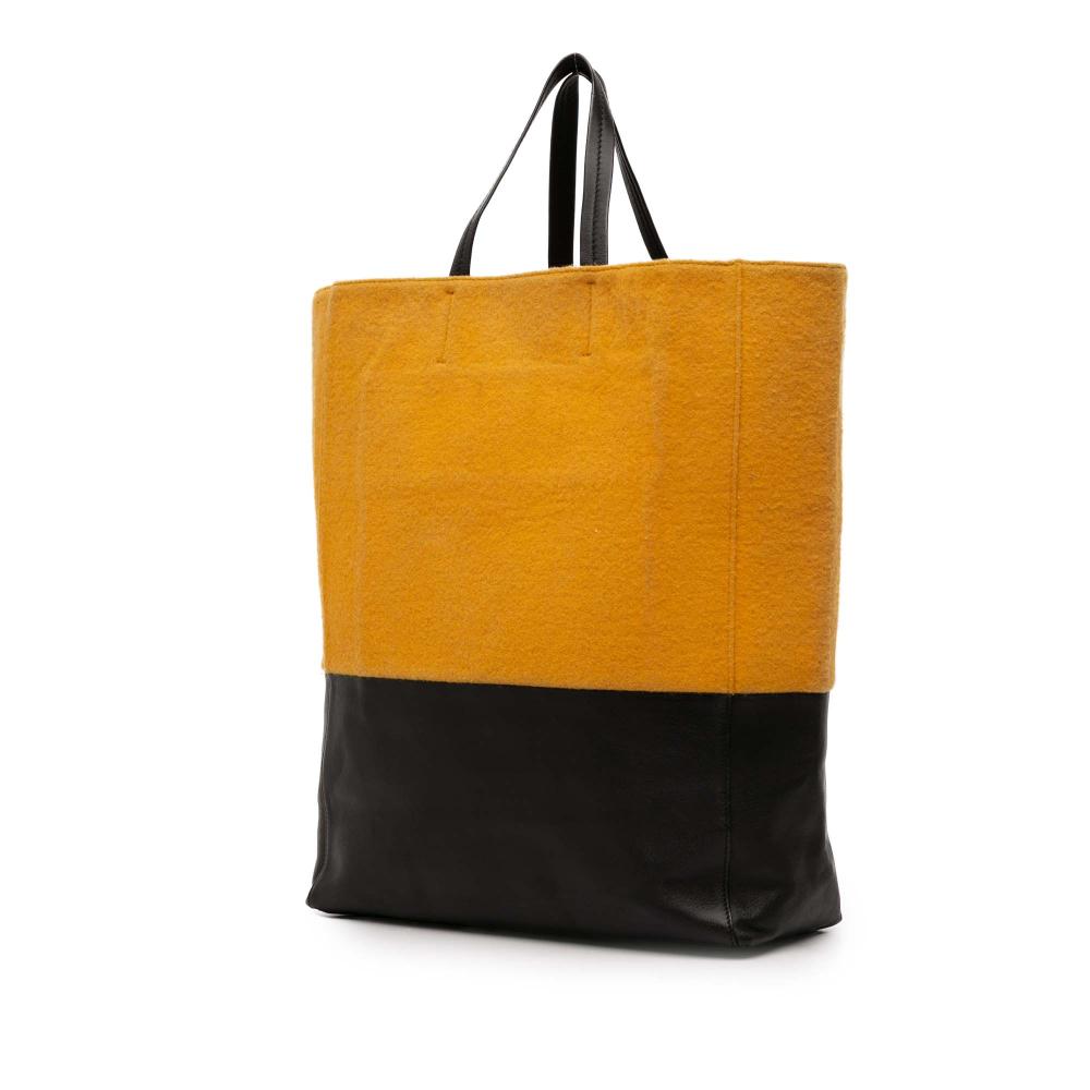 Celine B Celine Orange Light Orange Calf Leather Small Bicolor Suede and skin Vertical Cabas Tote Italy