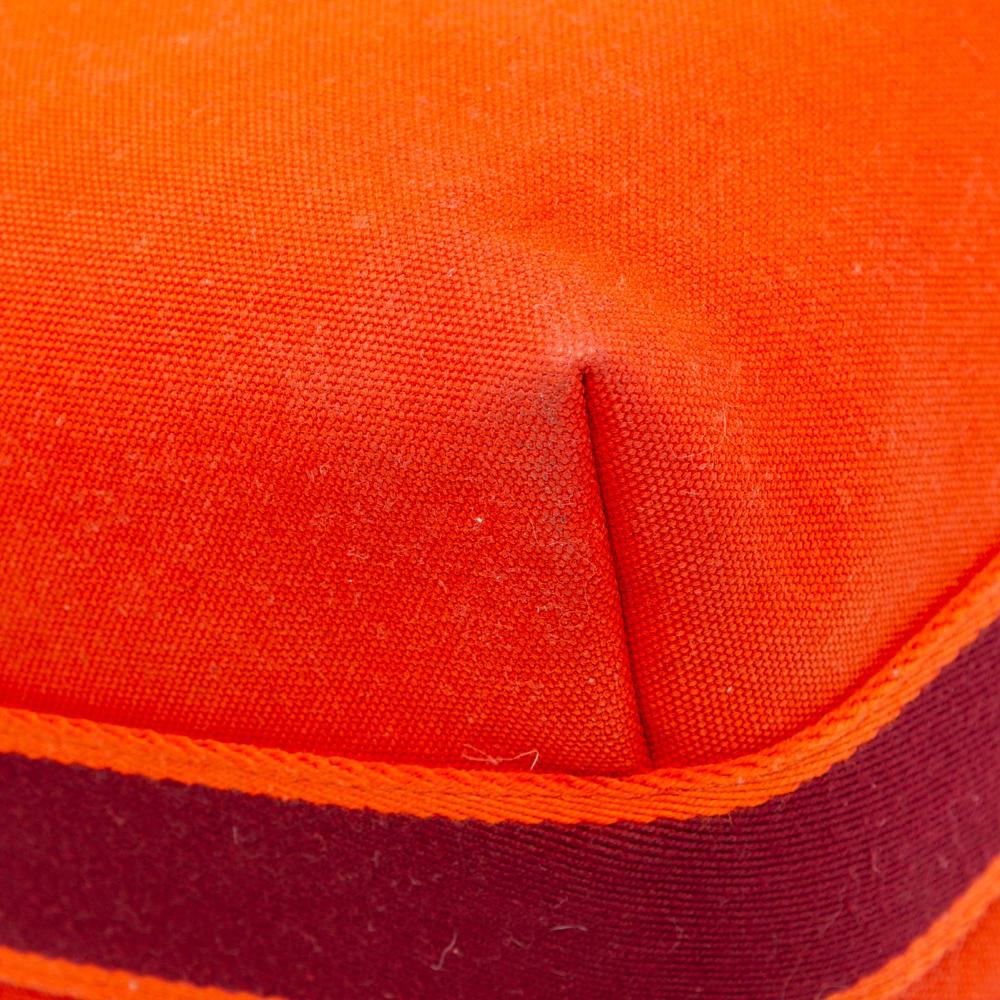 Hermès B Hermès Orange with Red Dark Red Canvas Fabric Large Toile Bride A Brac Case France