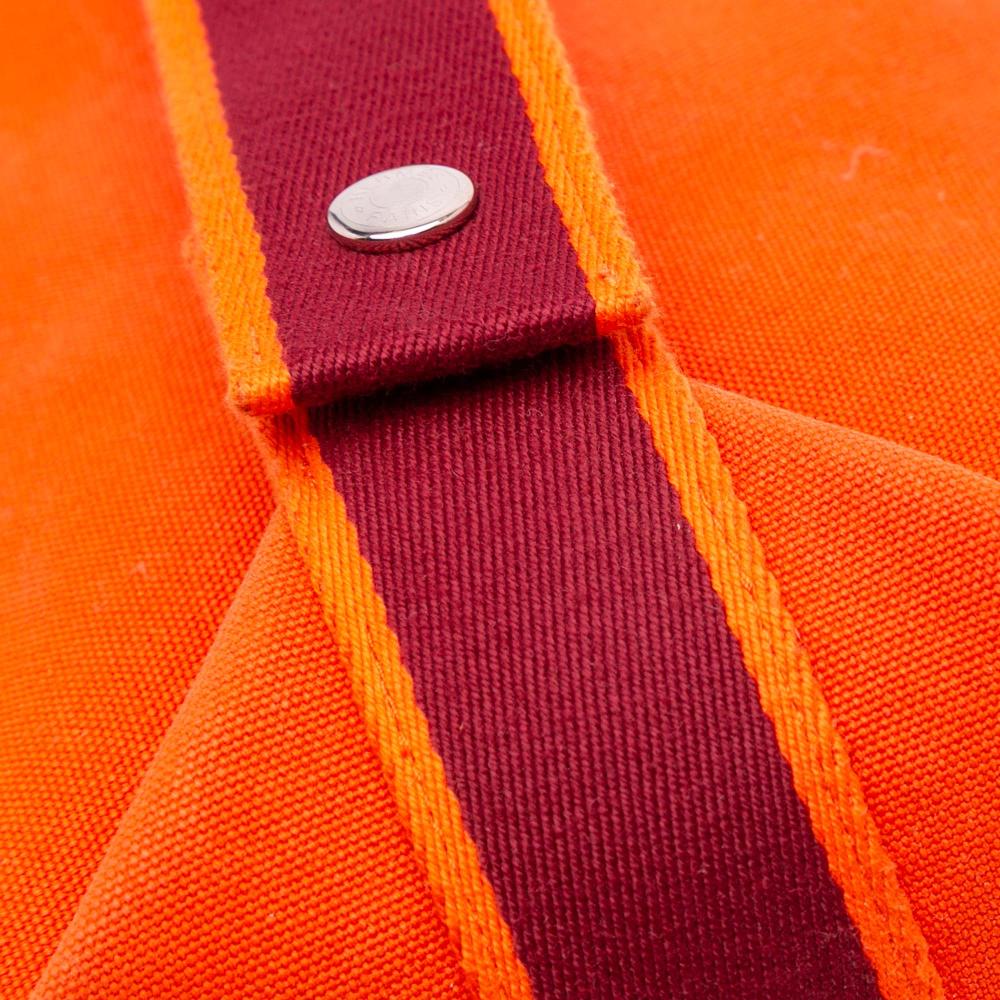 Hermès B Hermès Orange with Red Dark Red Canvas Fabric Large Toile Bride A Brac Case France