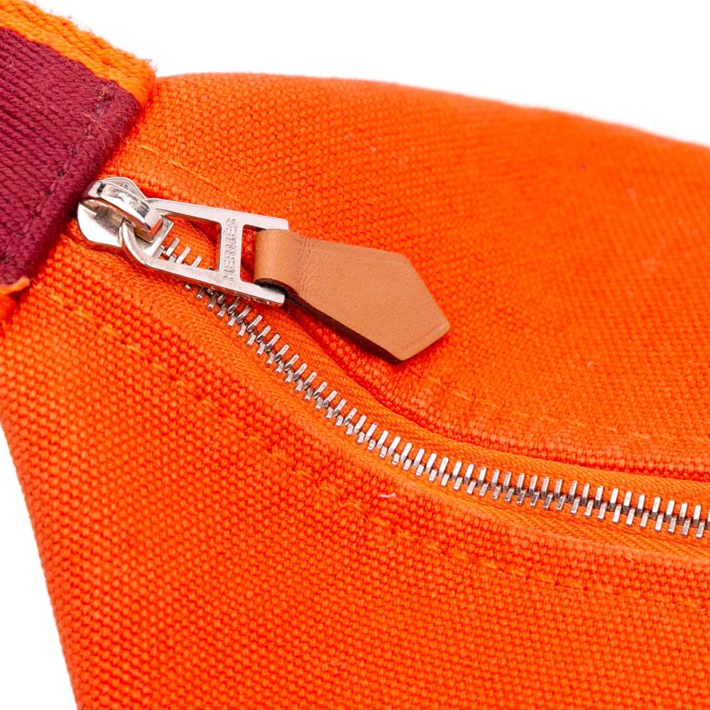 Hermès B Hermès Orange with Red Dark Red Canvas Fabric Large Toile Bride A Brac Case France