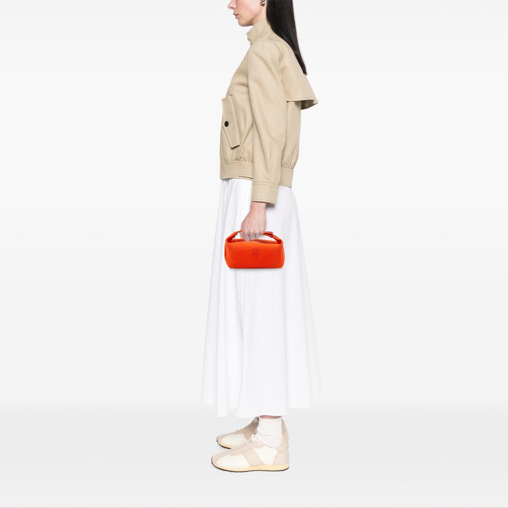 Hermès AB Hermès Orange Dark Orange with Red Dark Red Canvas Fabric Small Toile Bride A Brac Case France