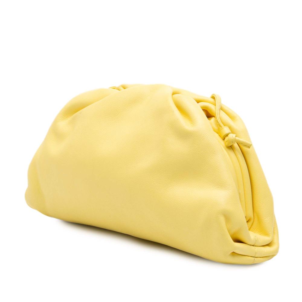 Bottega Veneta AB Bottega Veneta Yellow Lambskin Leather Leather Lambskin The Mini Pouch Crossbody Italy