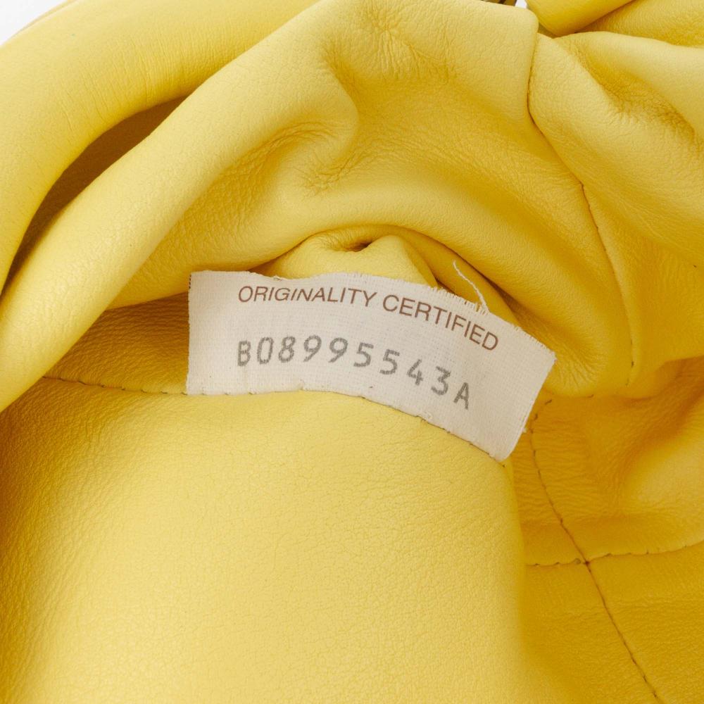 Bottega Veneta AB Bottega Veneta Yellow Lambskin Leather Leather Lambskin The Mini Pouch Crossbody Italy