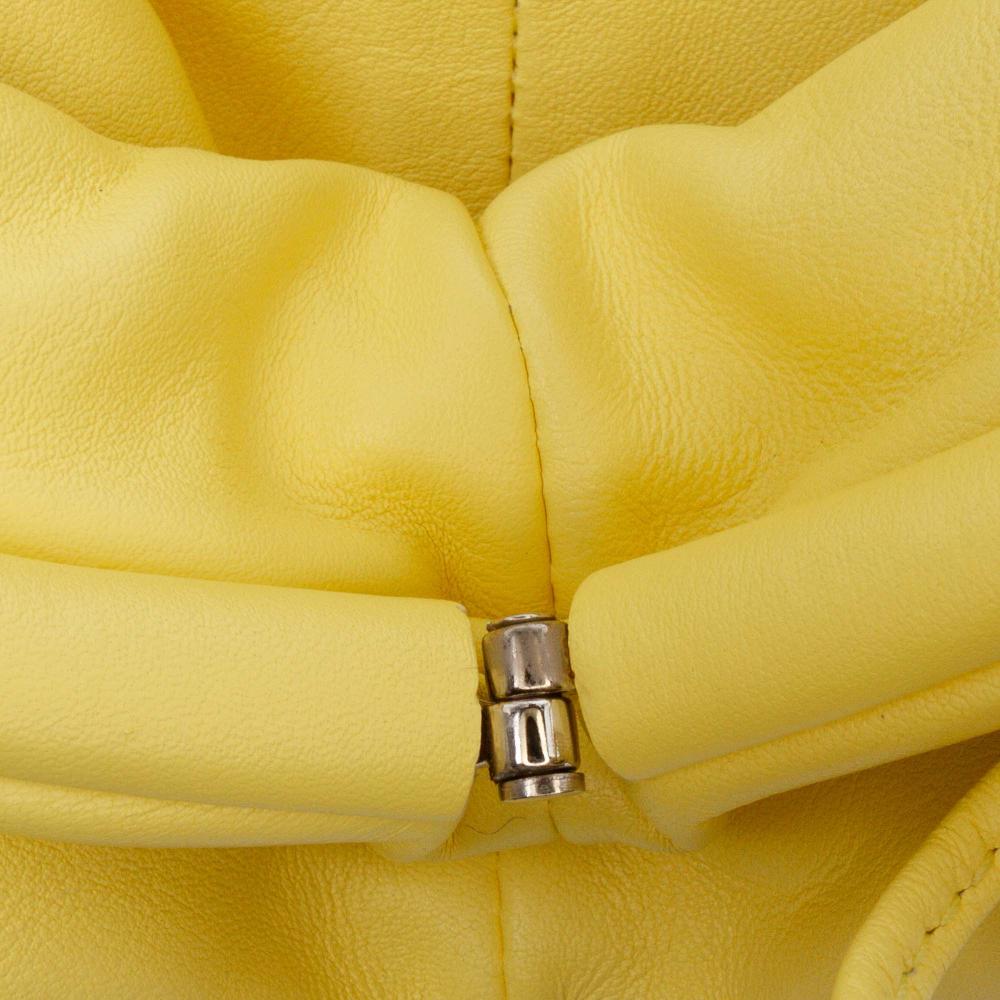 Bottega Veneta AB Bottega Veneta Yellow Lambskin Leather Leather Lambskin The Mini Pouch Crossbody Italy