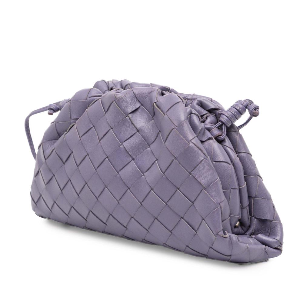 Bottega Veneta B Bottega Veneta Purple Nappa Leather Leather Nappa Intrecciato The Mini Pouch Crossbody Italy