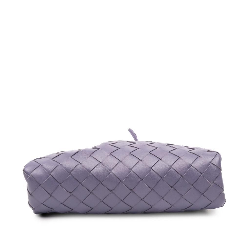 Bottega Veneta B Bottega Veneta Purple Nappa Leather Leather Nappa Intrecciato The Mini Pouch Crossbody Italy