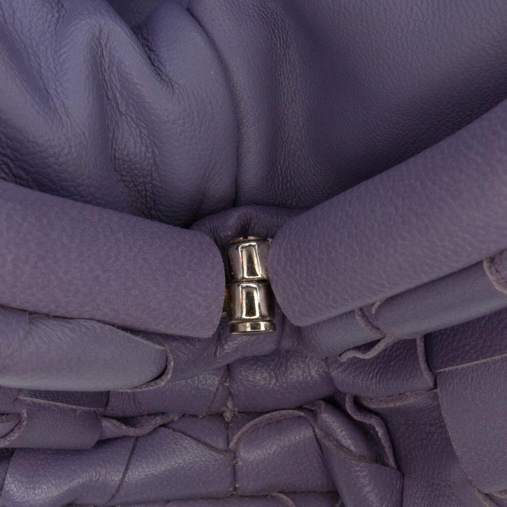 Bottega Veneta B Bottega Veneta Purple Nappa Leather Leather Nappa Intrecciato The Mini Pouch Crossbody Italy