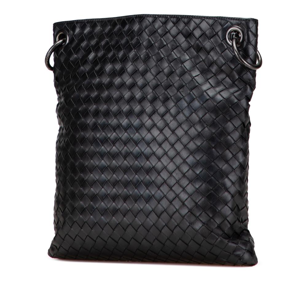 Bottega Veneta B Bottega Veneta Black Nappa Leather Leather Nappa Intrecciato Crossbody Italy