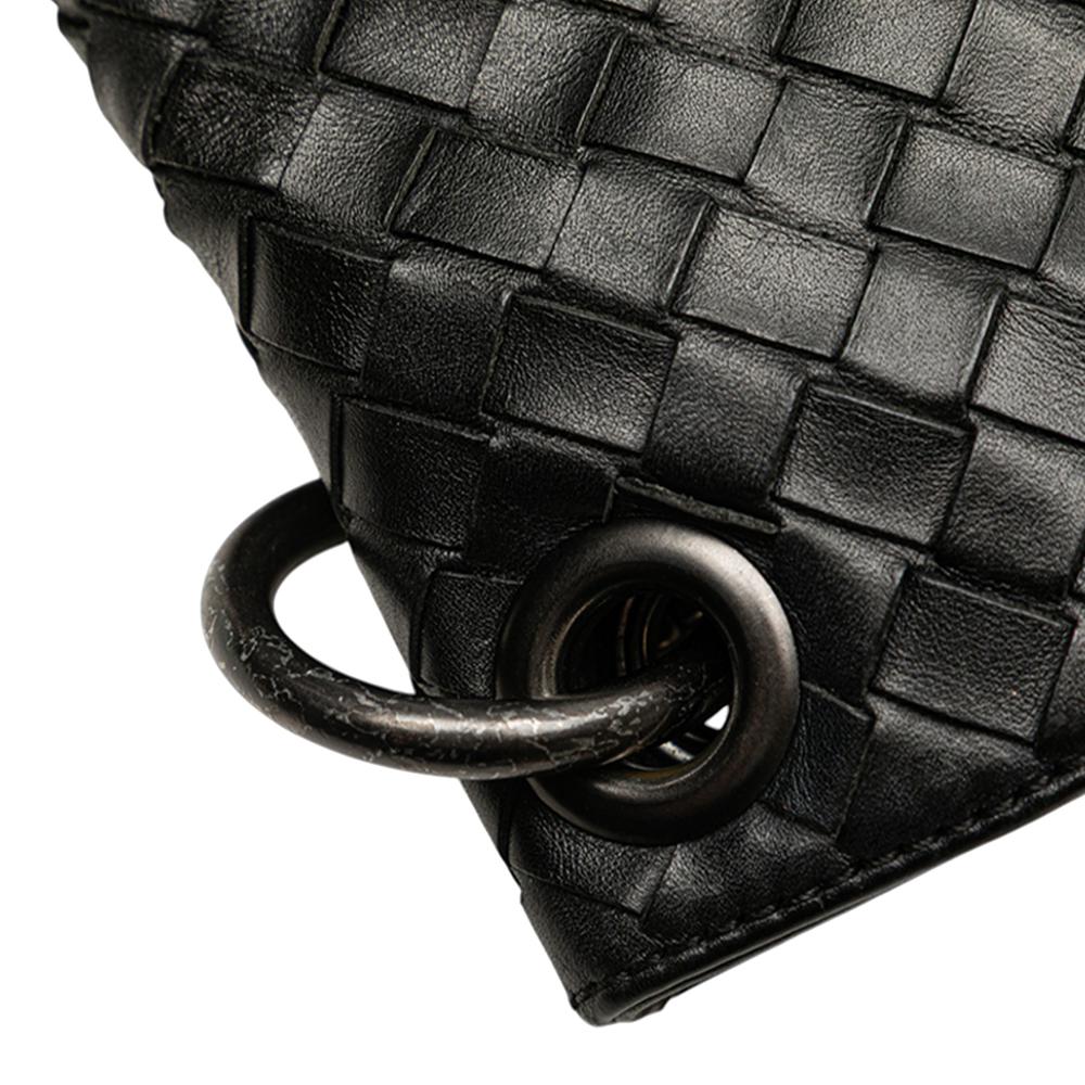 Bottega Veneta B Bottega Veneta Black Nappa Leather Leather Nappa Intrecciato Crossbody Italy