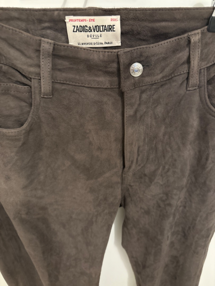 Zadig & Voltaire Pantalon Daim Taupe
