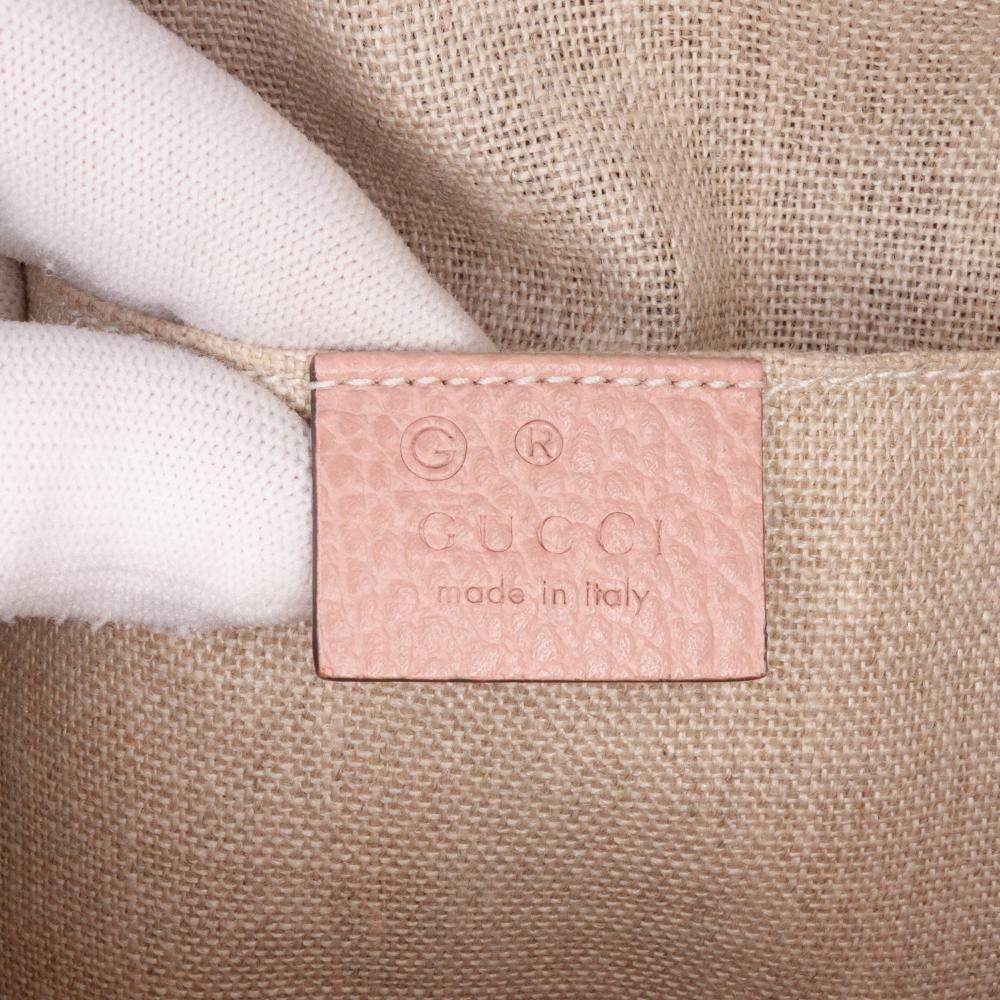 Gucci B Gucci Pink Calf Leather Mini GG Charm Dome Satchel Italy