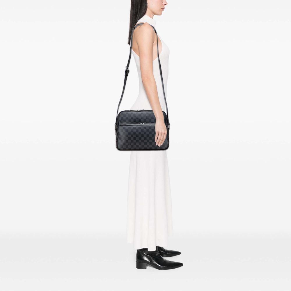 Louis Vuitton B Louis Vuitton Black Damier Canvas Canvas Damier Graphite Sac Leoh France